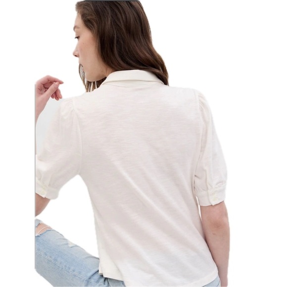 GAP Tops - GAP Puff Sleeve Button Down – Medium Tall, Off-White, Modal, EUC